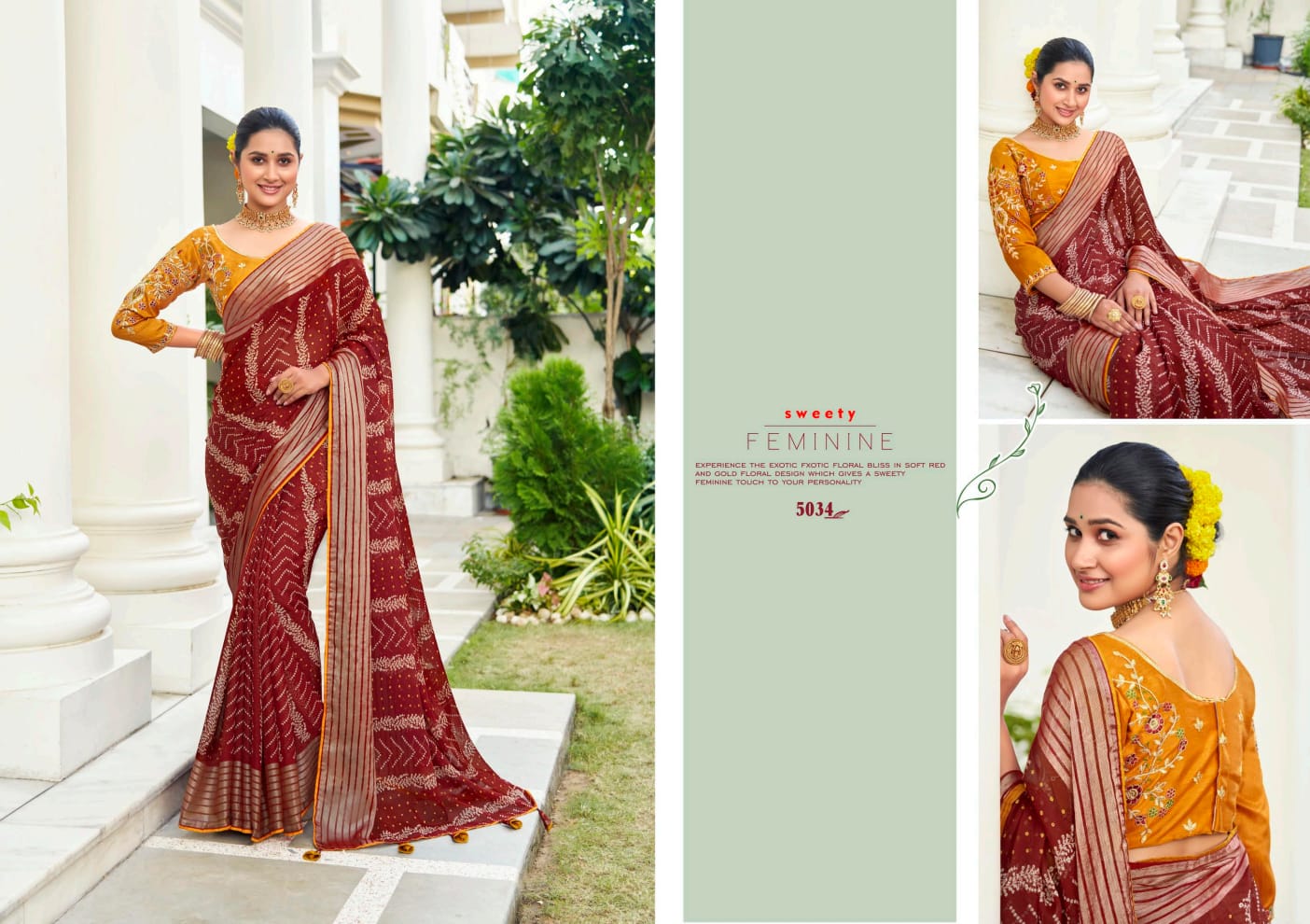 Abhijeet 2 By 5D Designer Printed Chiffon Saree Catalog